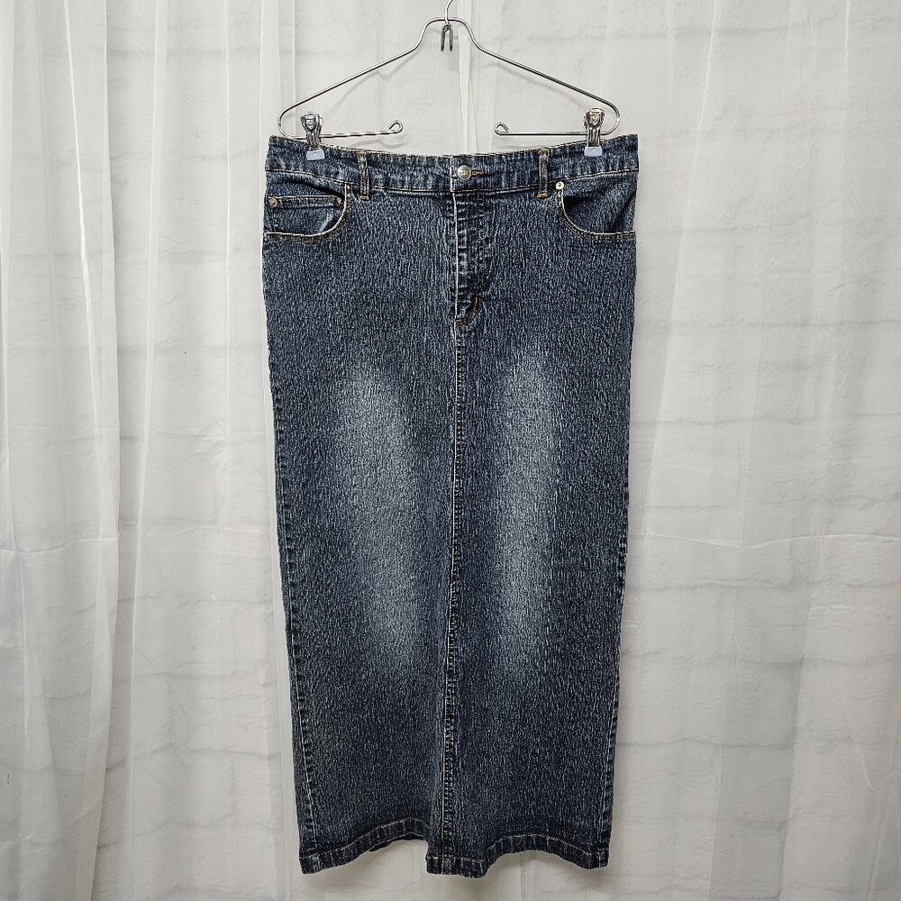 Vintage Goddess Skirt Y2K Denim Pencil Maxi Casual Festival Grunge 14
